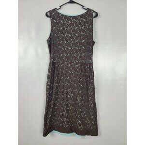ISAAC Mizrah Brown Lace Overlay Dress Size L